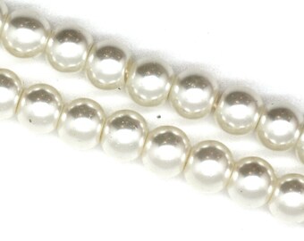 Hot Pink Glass Faux Pearl Strands Select Size: 4mm 6mm