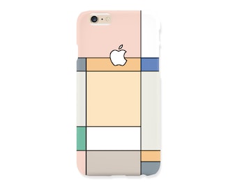 iPhone 7 case - 'Pastel Grid Graphic' - iPhone 5s case, iPhone 6s case, iPhone 7+ case, iPhone SE, iPhone 7, non-glossy hard shell M27.