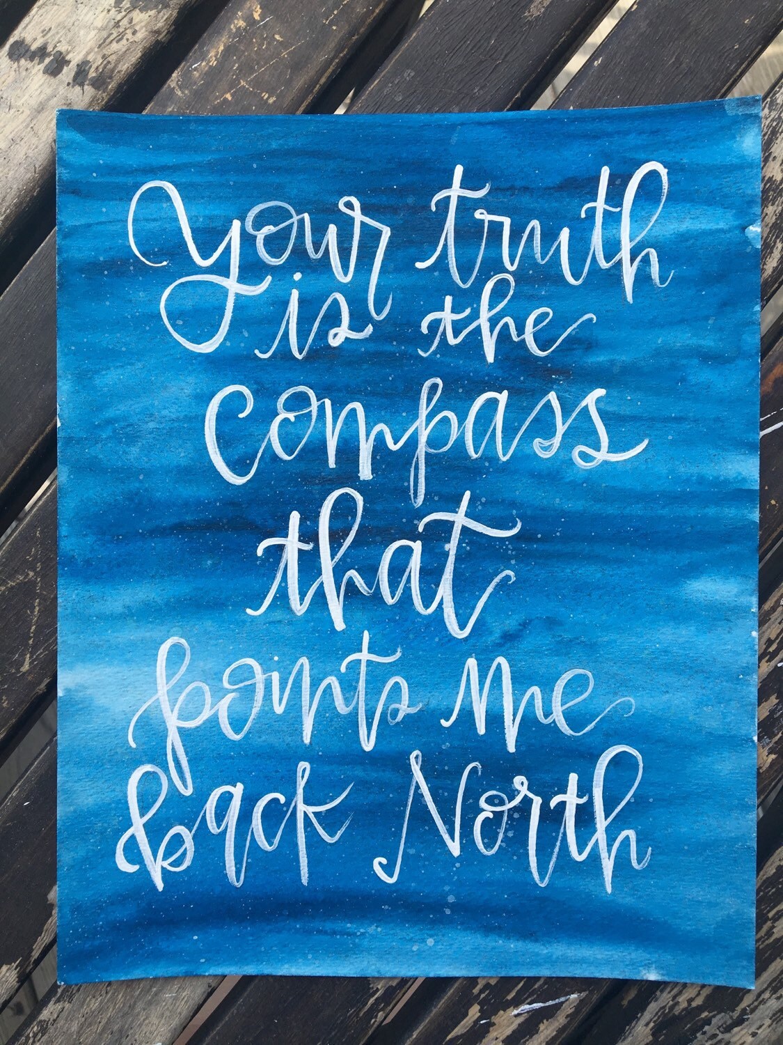 Compass 8x10 Wall Art Hillsong lyrics Captain Watercolor