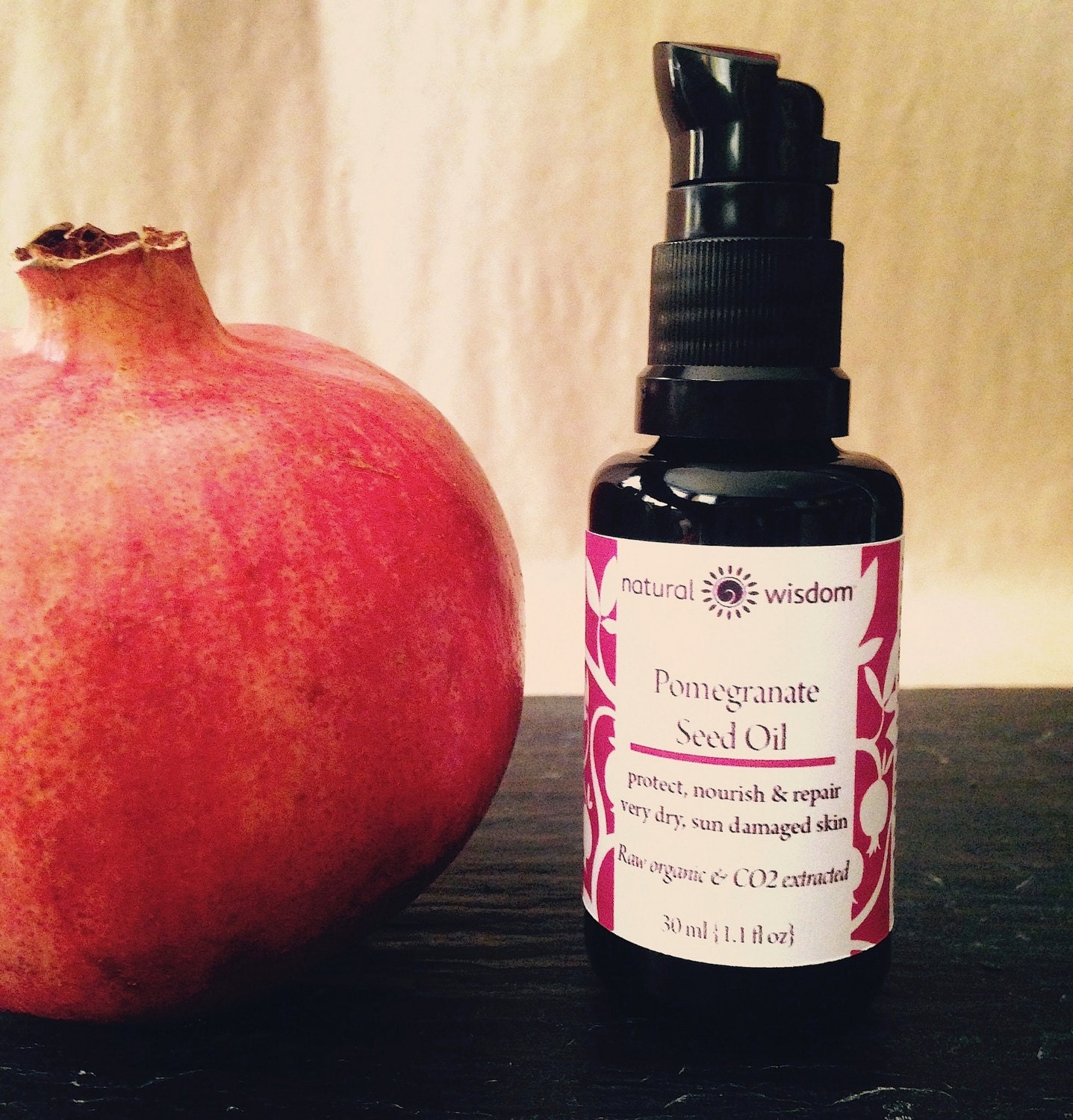 Organic Pomegranate Seed Oil CO2 Extracted by NaturalWisdomSpa