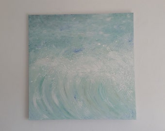 Spring sea surf abstract painting 90cm x 90cm
