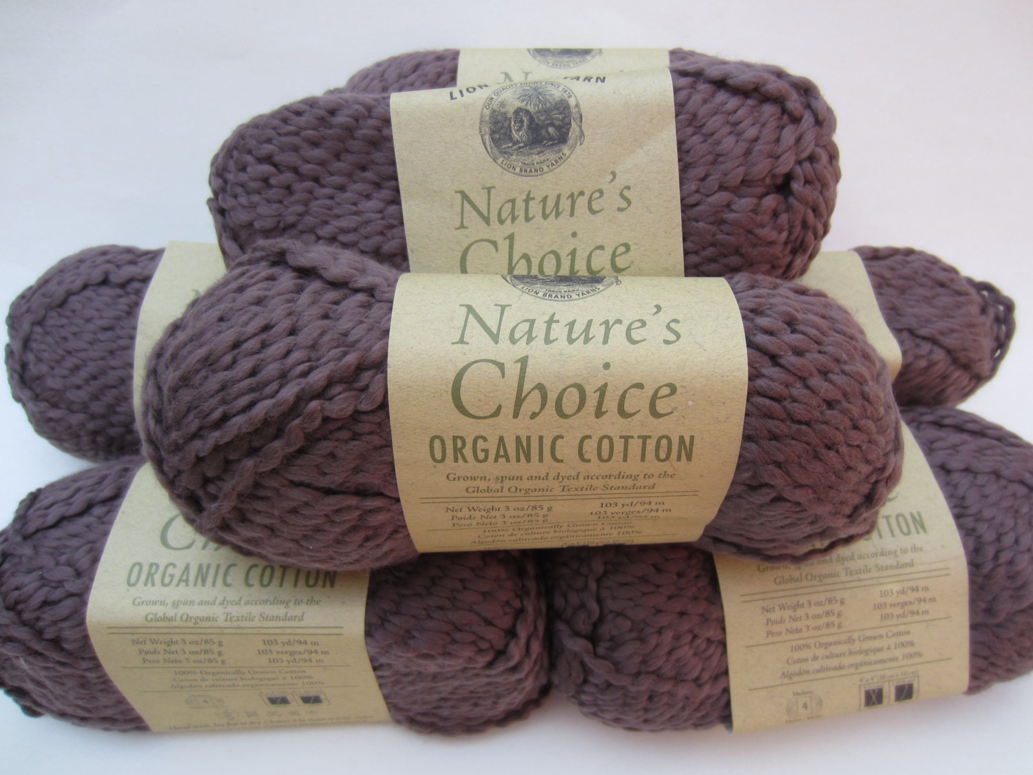 Nature's Choice Organic Cotton Yarn Walnut Lion Brand