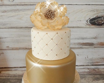 Two Tier Fondant Wedding Cake Fake Faux Two Tier Fondant Wedding Cake Fake Faux