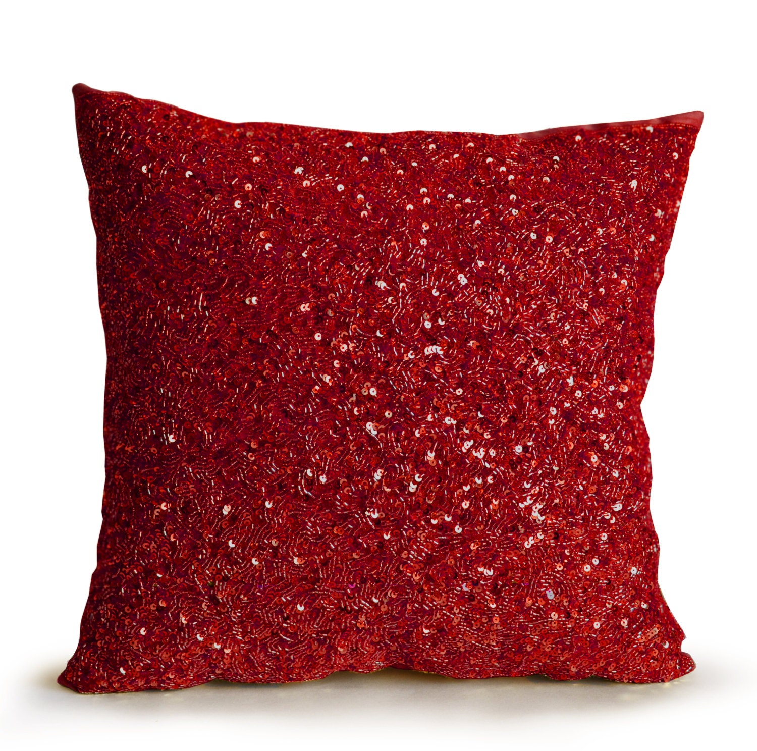 red plush throw pillows