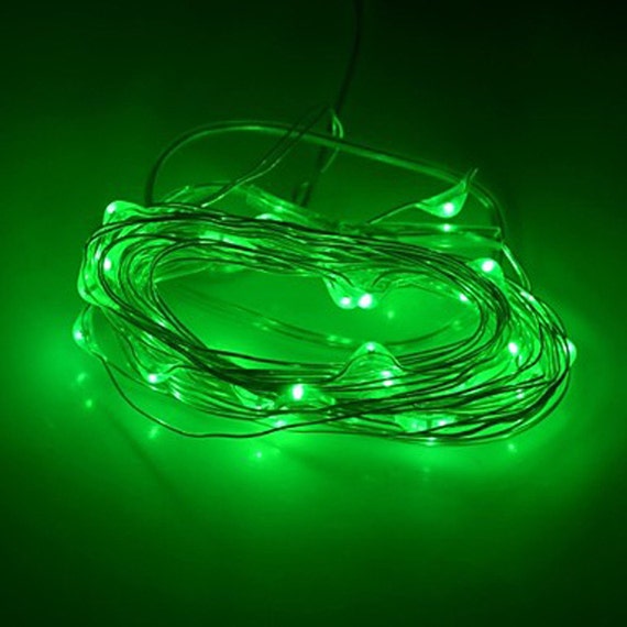 Green Fairy Lights LED String Light AA Battery Operated 10 ft