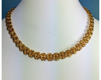 Napier Gold Chain Link Necklace, Bright Gold Vintage Napier Chain Necklace