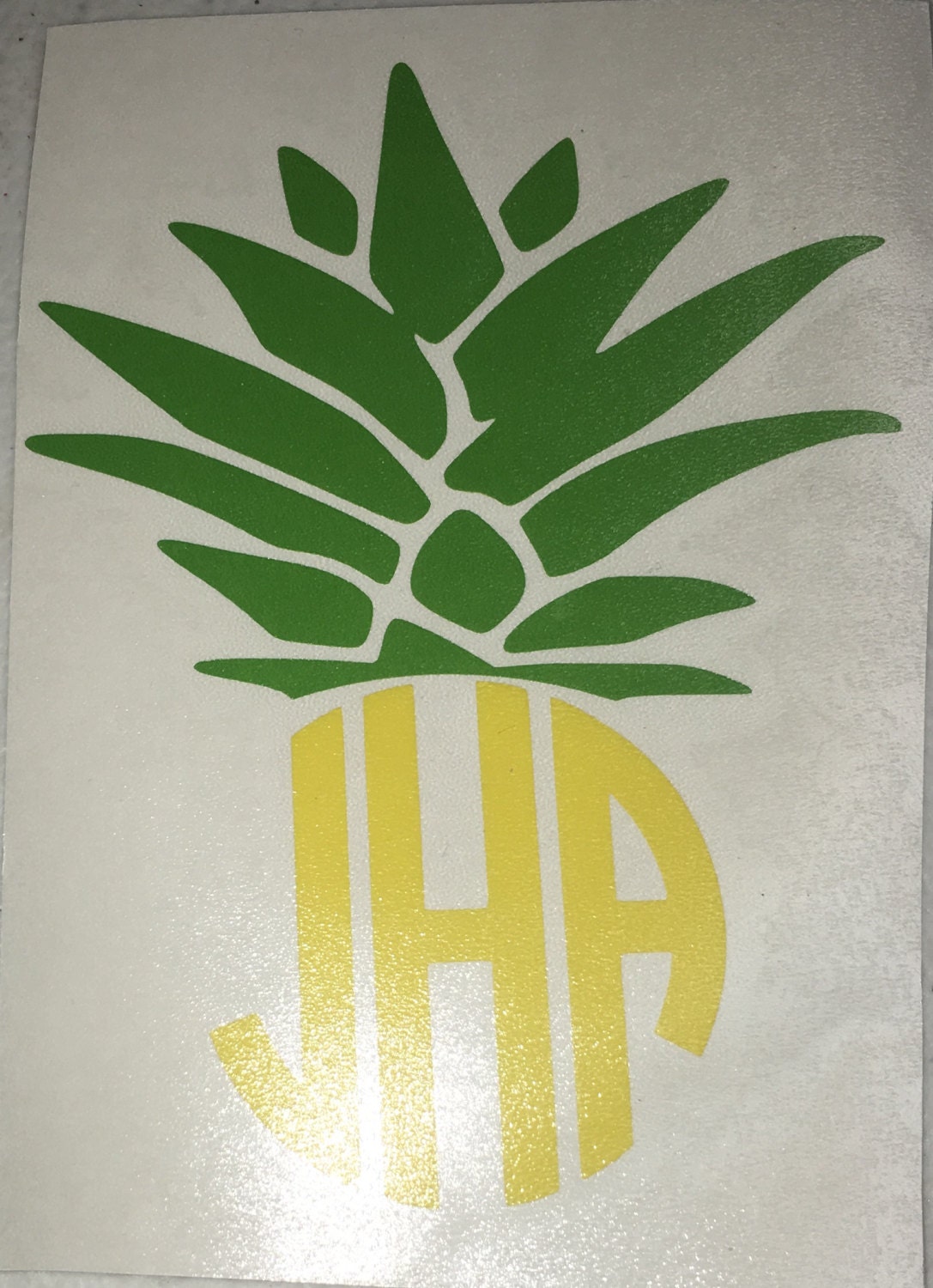 Pineapple Monogram DECAL for Yeti Tumbler Cups Ice Chest