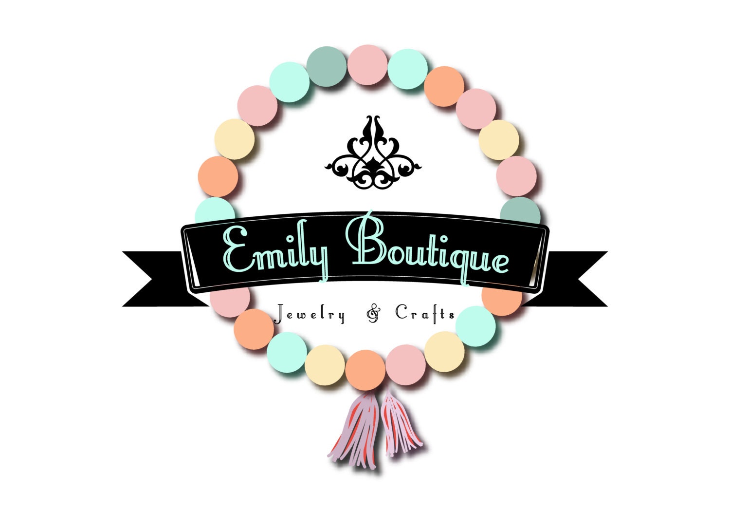 Custom logo design for handmade jewelry colorful beads logo