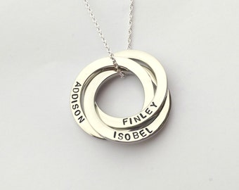 personalised interlocking circles necklace russian wedding ring necklace name necklace triple ring necklace - Russian Wedding Ring personalised interlocking circles necklace russian wedding ring necklace name necklace triple ring necklace - Russian Wedding Ring