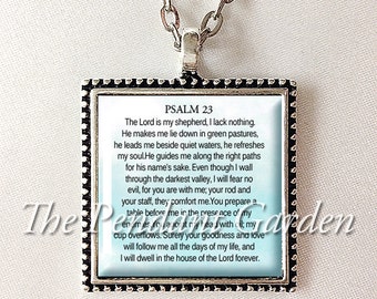 PSALM 23 PENDANT Scripture Necklace 23rd Psalm Necklace Bible Verse Jewelry Scripture Jewelry Judaic Christian Gift for Christian