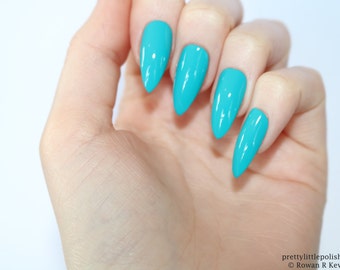 Stiletto nails, Blue stiletto nails, Fake nails, Press on nails, False nails, Stiletto false nails, Press on stiletto nails