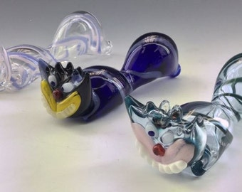 Cheshire Cat Glass Tobacco Pipe - H*057