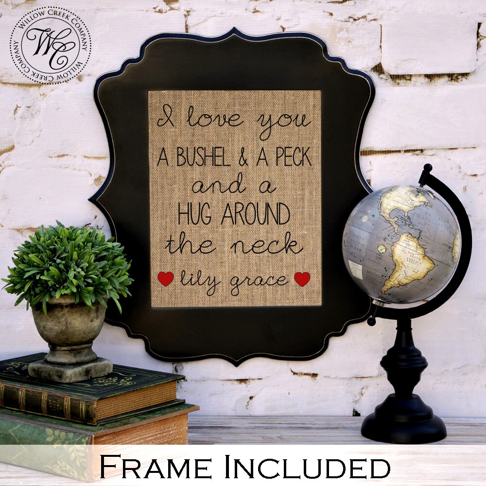 I love you a bushel and a peck Framed Print Nursery Wall Art