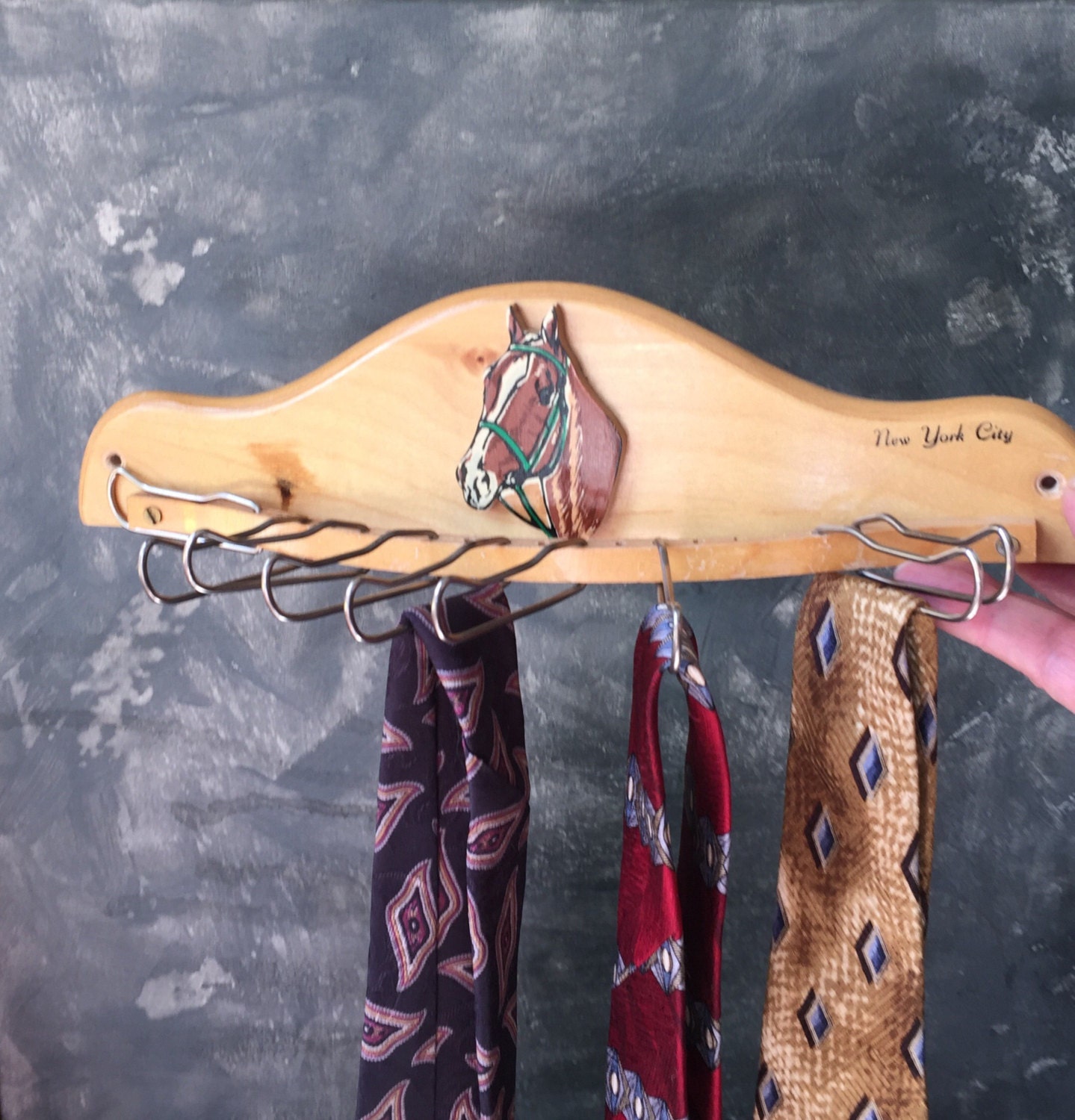 Vintage Tie Rack Scarf Rack Vintage New York Souvenir