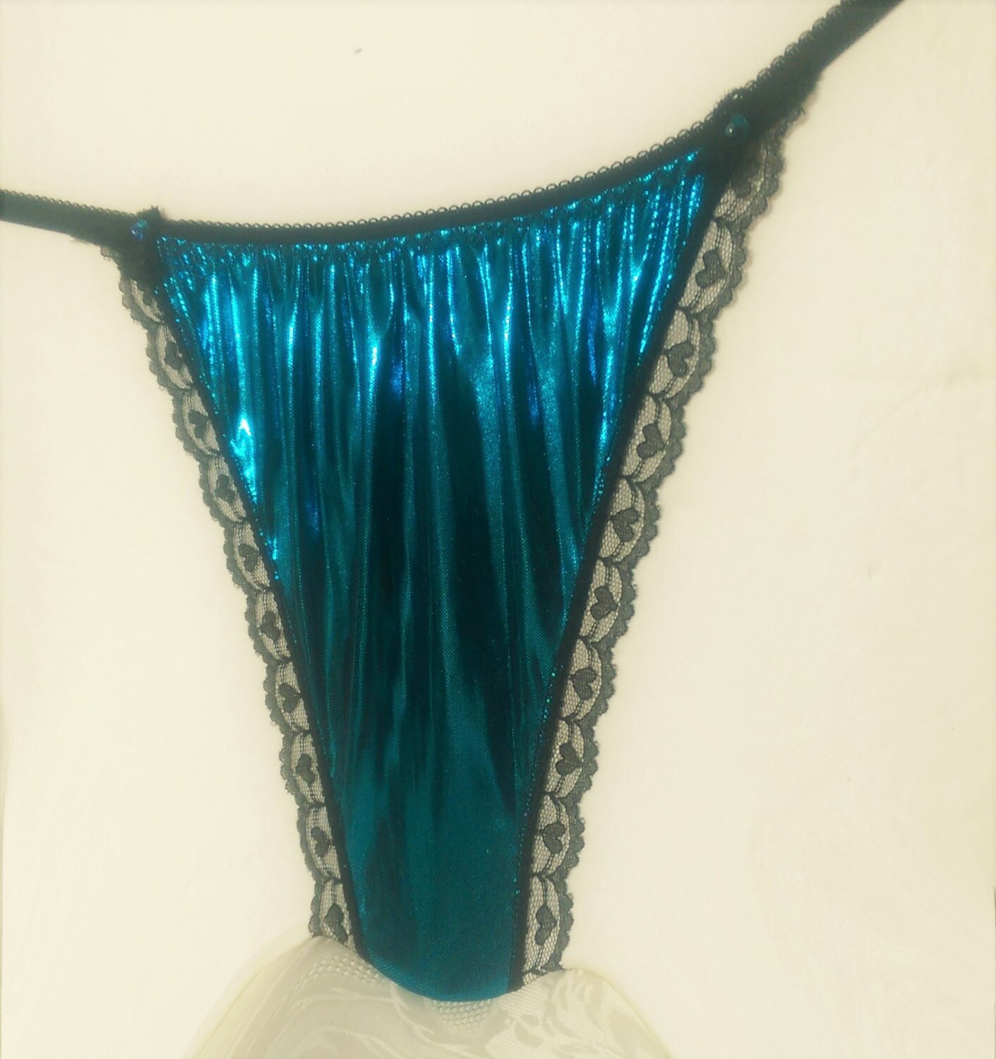 Metallic String Bikini Panties Bright Shiny by cupidscloset