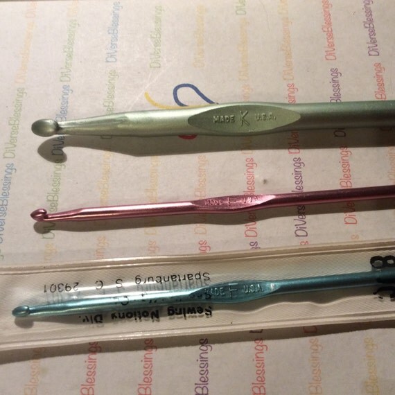 HERO Brand, Dritz, Romaxe, Scovill, Aluminum, 6 inch, Made in USA, Crochet Hooks, Single Hooks