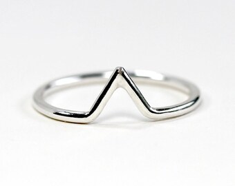 Tiny Peak Stacking Ring - Sterling Silver Ring - Sterling Silver Stacking Ring -Sterling Silver Band -Silver Stacking Ring - Stacking Rings