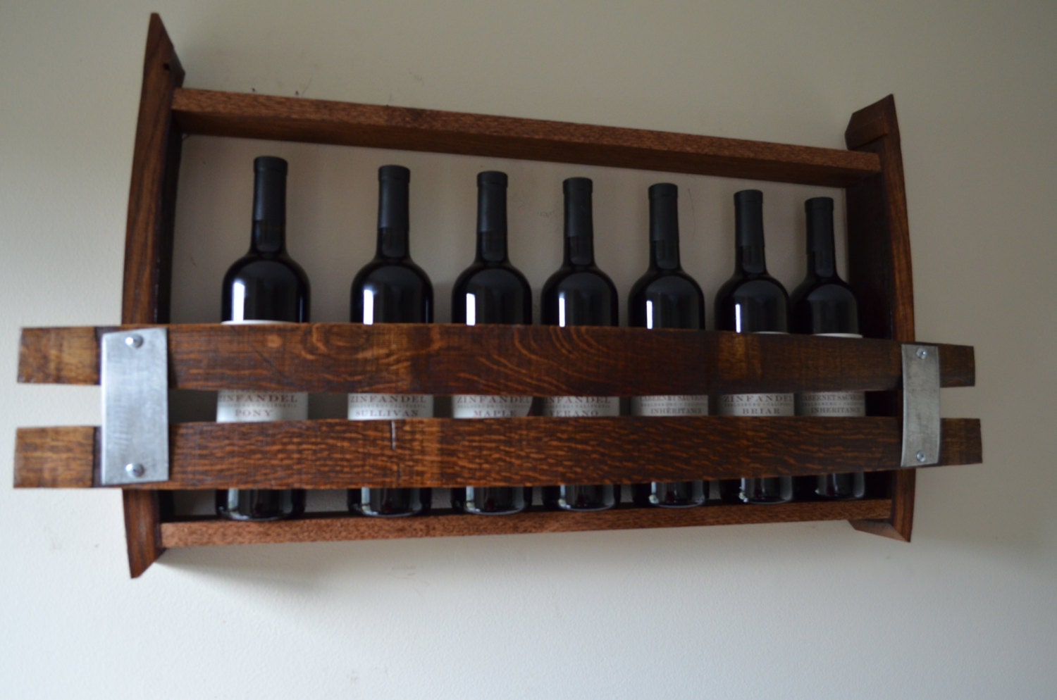 California Wine Barrel wine rack 7 bottles made from