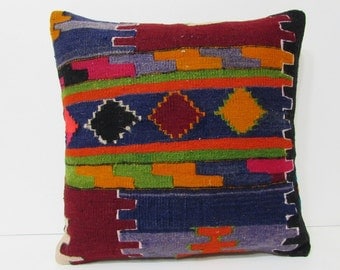 kilim pillow 20x20 upholstery fabric geometric throw pillow cover country decorating indie cushion primitive decor wedding pillow case 25909