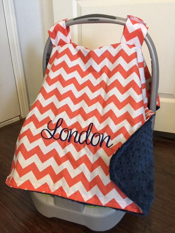 Monogram Car Seat Canopy Personalized Baby Girl Gift Carseat