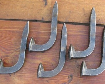 Railroad Spike Hooks. Hand Forged Hooks - Five with a little bit off the price