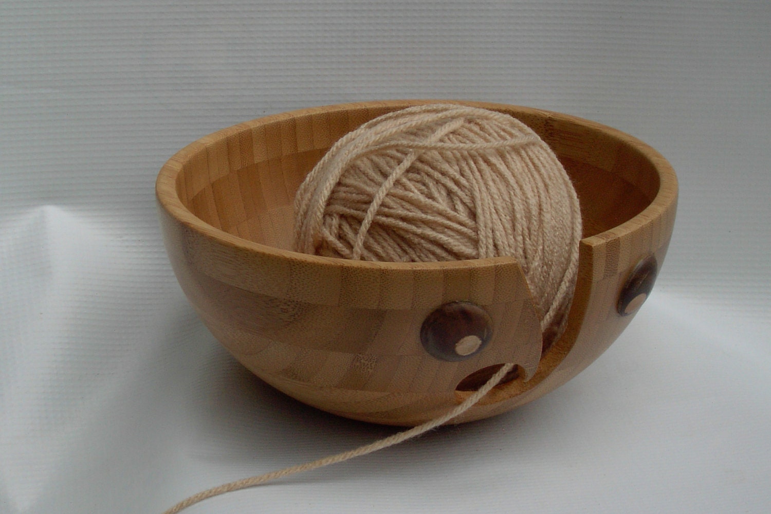 Large Wood Yarn Bowl / Bamboo Wood Yarn Bowl