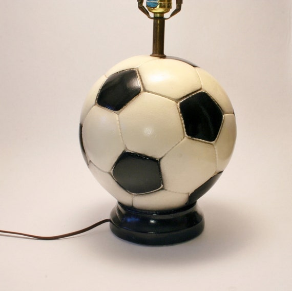 Items similar to 1960's Ceramic Soccer Ball Lamp Kid's Room Cool