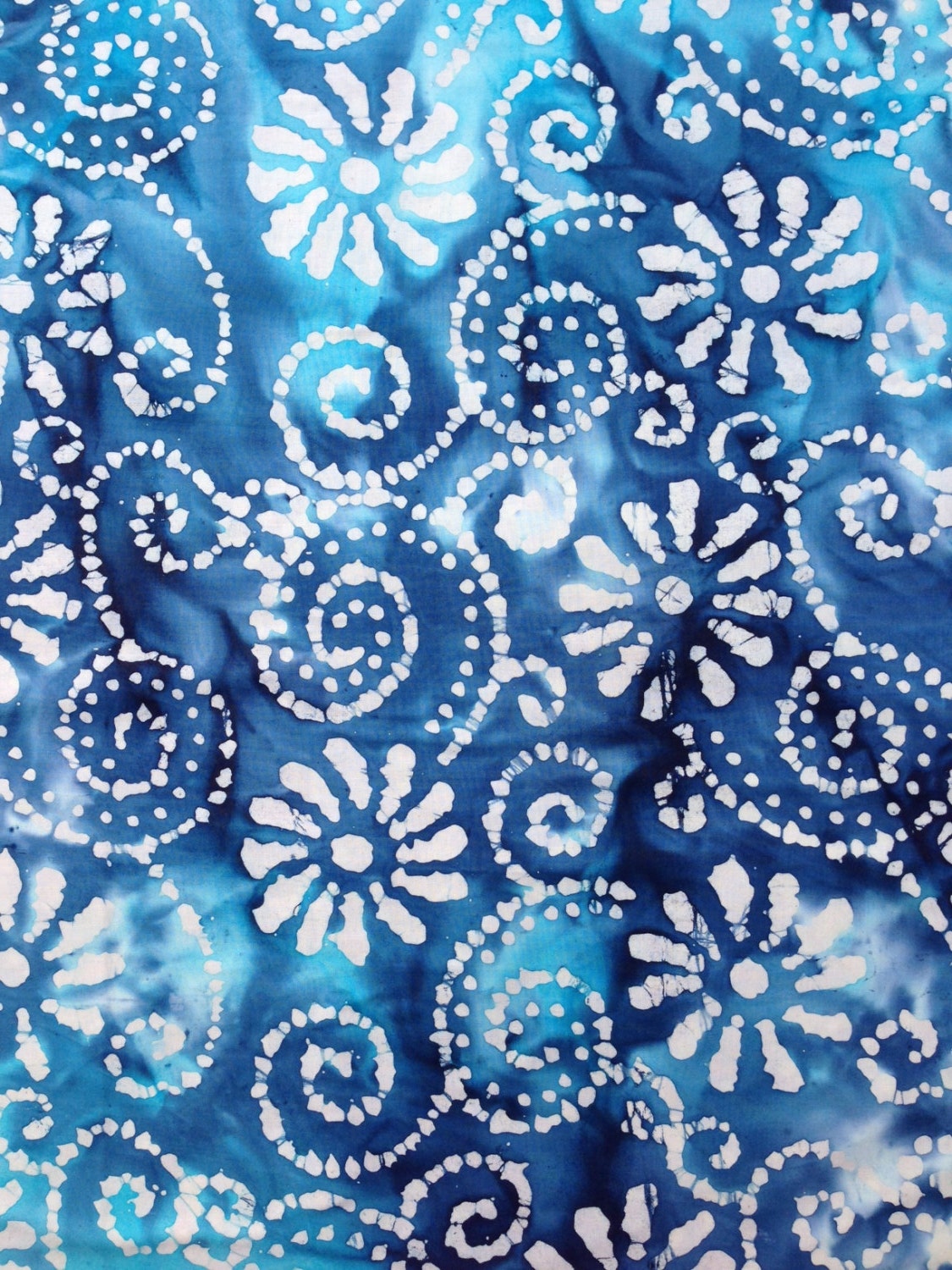 Agua Blue Batik Fabric By Yard