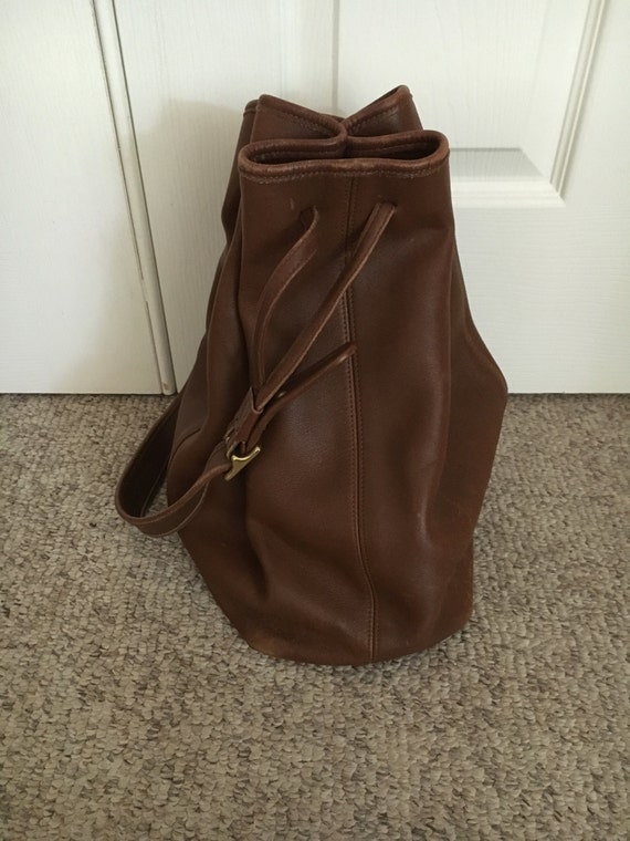Vintage Coach Mocha Brown Soft Buttery Leather Bucket Bag