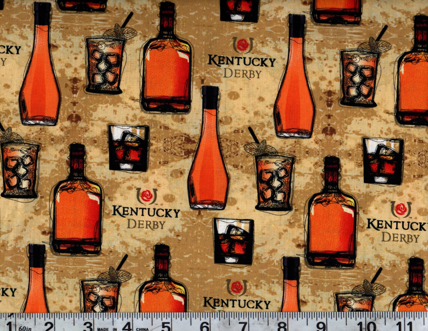 Kentucky Bourbon Cotton Fabric By the Yard 467