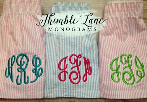 Monogrammed Pajama Shorts