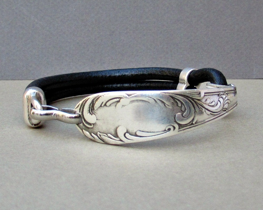 Silver Fork Bracelet Spoon Bracelet Leather Bracelet Eco