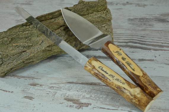 Rustic Country Chic Wedding  Knife  Set  Natural Old Wood  Branch