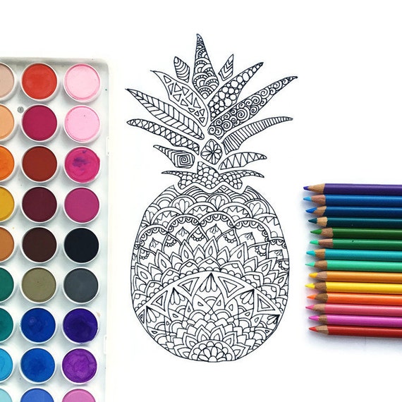 able coloring page pineapple