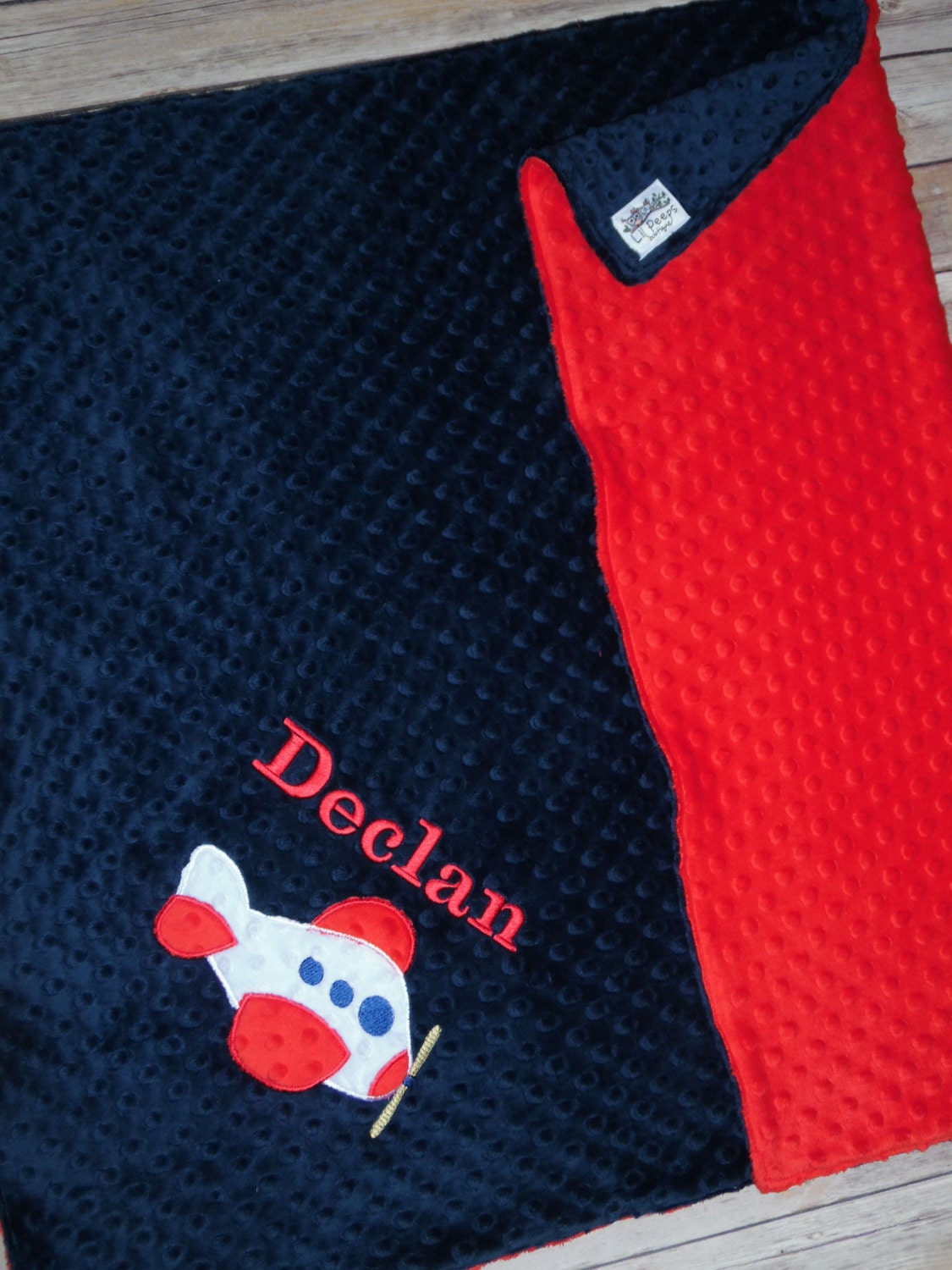 ON SALE Airplane Personalized Minky Baby Blanket by peepsboutique