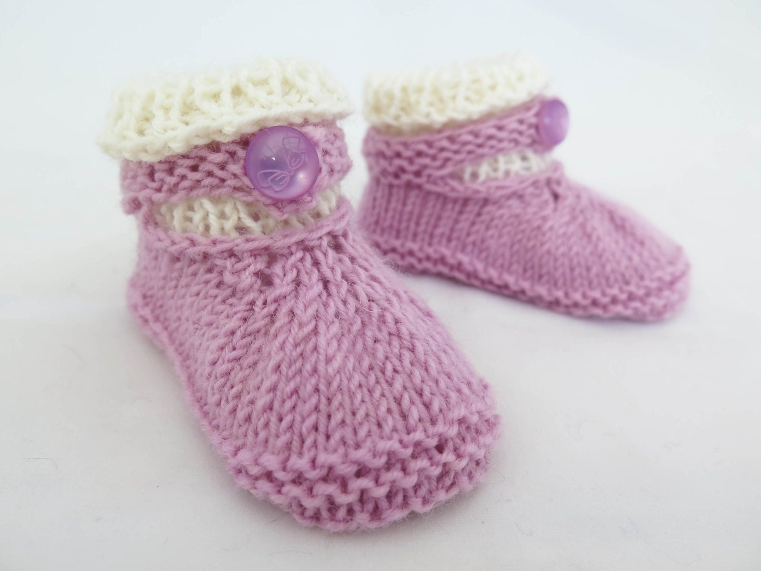 KNITTING PATTERN PDF Baby Girl Slippers Handknit Booties