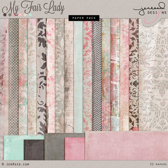 Vintage Heritage DIGITAL Scrapbook Papers Genealogy