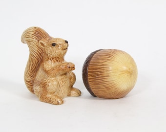 Vintage Squirrel and Acorn Salt and Pepper Shakers, Made in Japan
