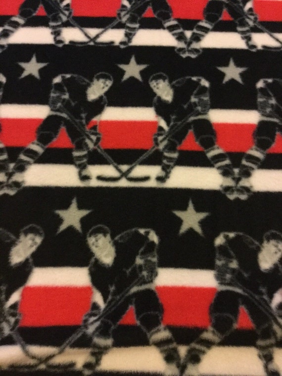 Hockey Fleece Tie Blanket Hockey Throw Blanket by BagsByBetty54