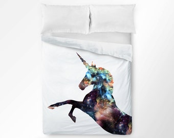 Unicorn Nebula Duvet Cover, Unicorn Bedding, Galaxy Bedding, Galaxy Duvet Cover, Kids Duvet Cover, Dorm Duvet, King Queen Twin Duvet Cover
