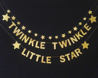 GLITTER Twinkle Twinkle Little Star Banner