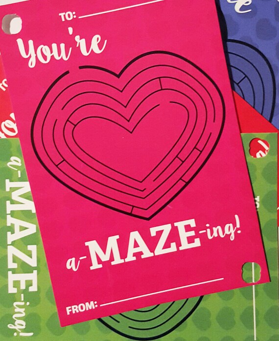 You're a-MAZE-ing Printable kids class pencil Valentines