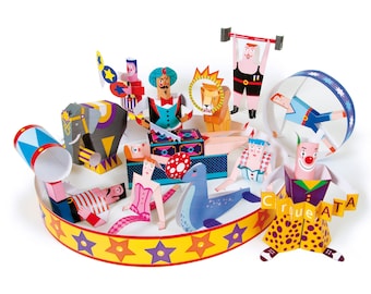 Circus | DIY Paper Craft Kit | 3D Paper Toys | Colourful Cutouts to Assemble | Creative Activity