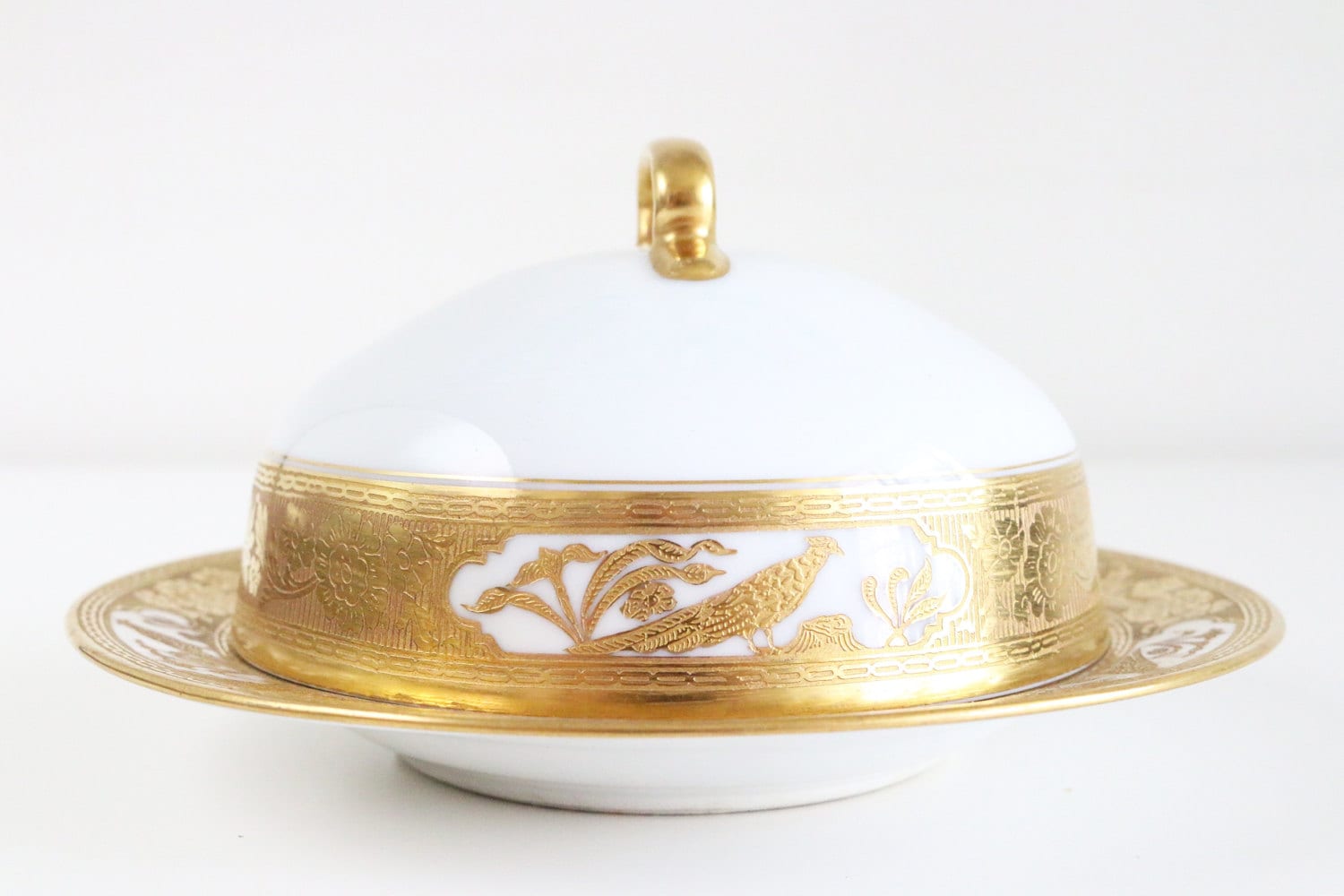 Antique Covered Butter Dish by Hutschenreuther Bavaria.