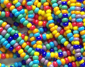 Opaque Color Bead Mix, 6/0 Czech Glass Seed Beads, 4mm Preciosa Seed Beads, Rainbow Bead Mix