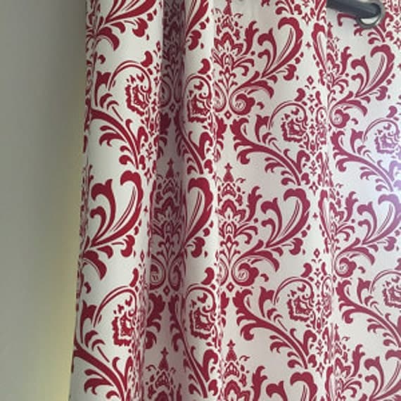 Red and White Damask Curtains by EllaBellaFabric on Etsy