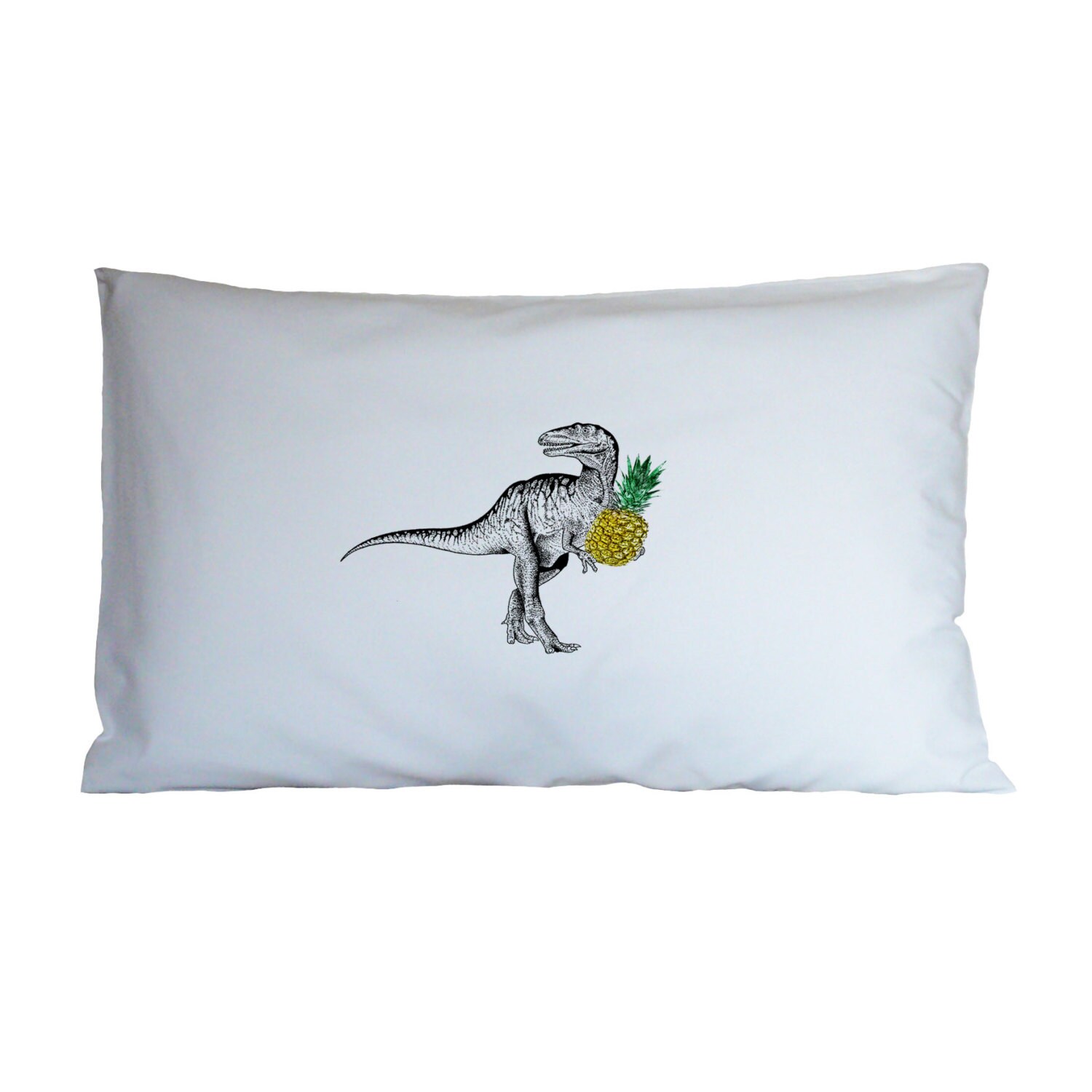 Dinosaur with a pineapple pillow case TRex cushion