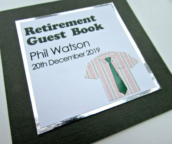 Retirement Guest Book Personalised Leaving by OccasionalGuestBooks