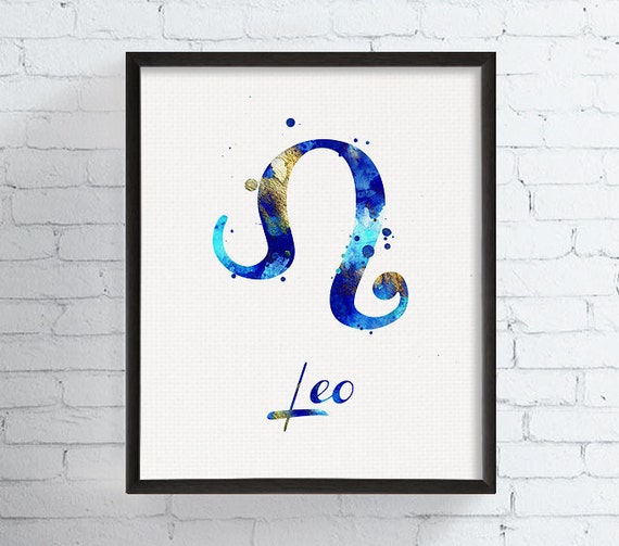 Leo Sign Print Leo Zodiac Watercolor Leo Print Leo Gifts