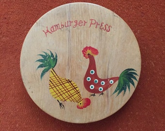 Vintage Wooden Hamburger Press